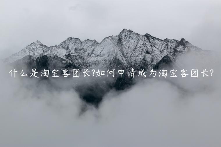 什么是淘寶客團(tuán)長?如何申請成為淘寶客團(tuán)長?